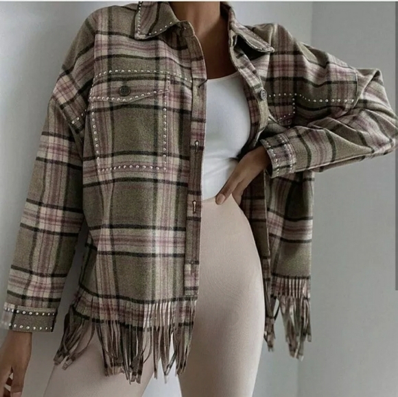 Zara Tops - Zara wool blend check overshirt